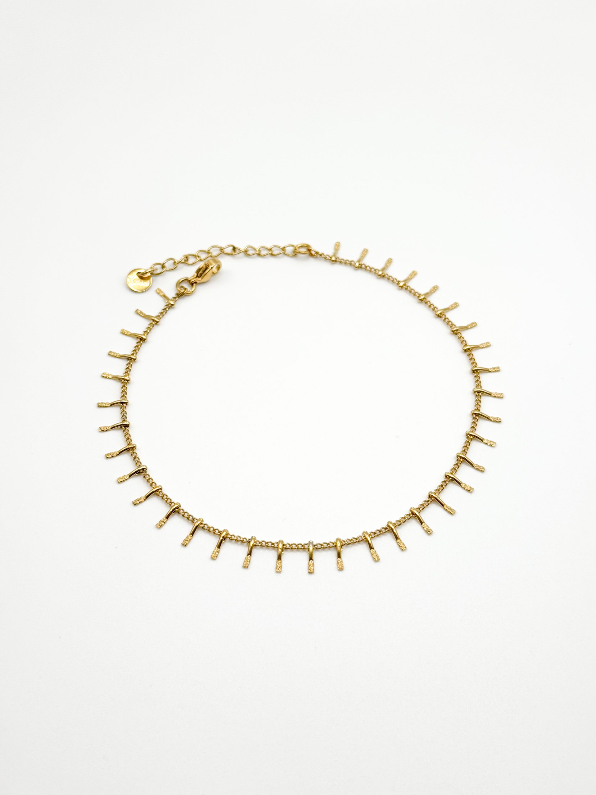 Gold spikes anklet